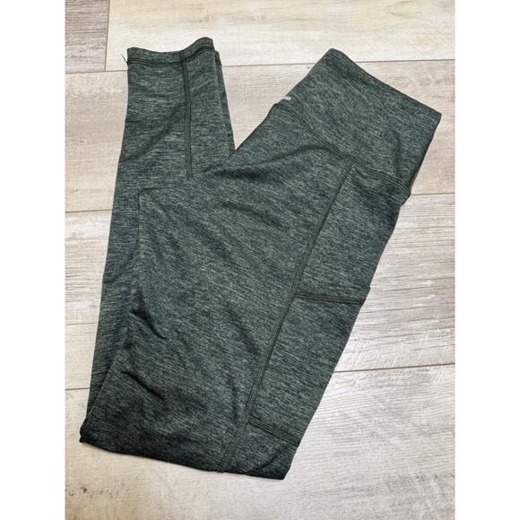 Aerie The Hugger Activewear Leggings High Waisted Pockets Green Heather MEDIUM - Picture 1 of 6